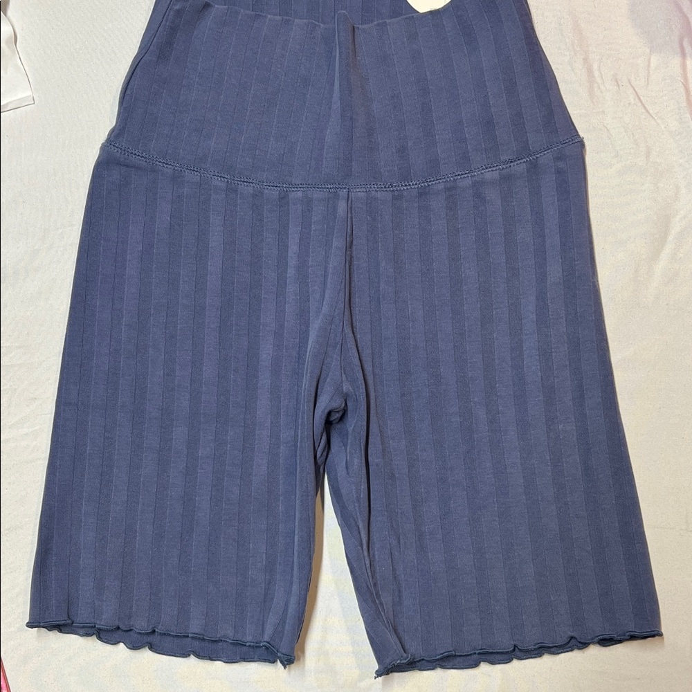 Aerie Hi-Rise Ribbed Shorts in Navy